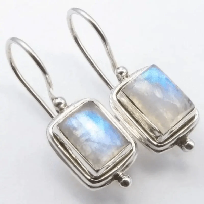 Boucles d'oreilles Carré Pierre de Lune