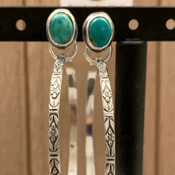 Boucles d'oreilles bohèmes en onyx vintage