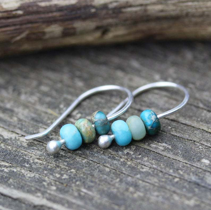 Yuna - Boucles d'oreilles rétro turquoise pour un look vintage unique