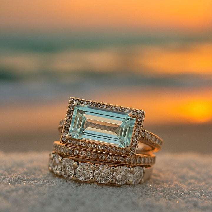 Marilys | Ensemble Élégant de Bagues de Mer en Verre pour un Style Très Lumineux