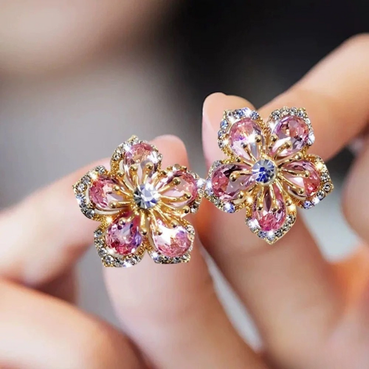 Boucles d'oreilles en argent avec zircons colorés pour un look vif