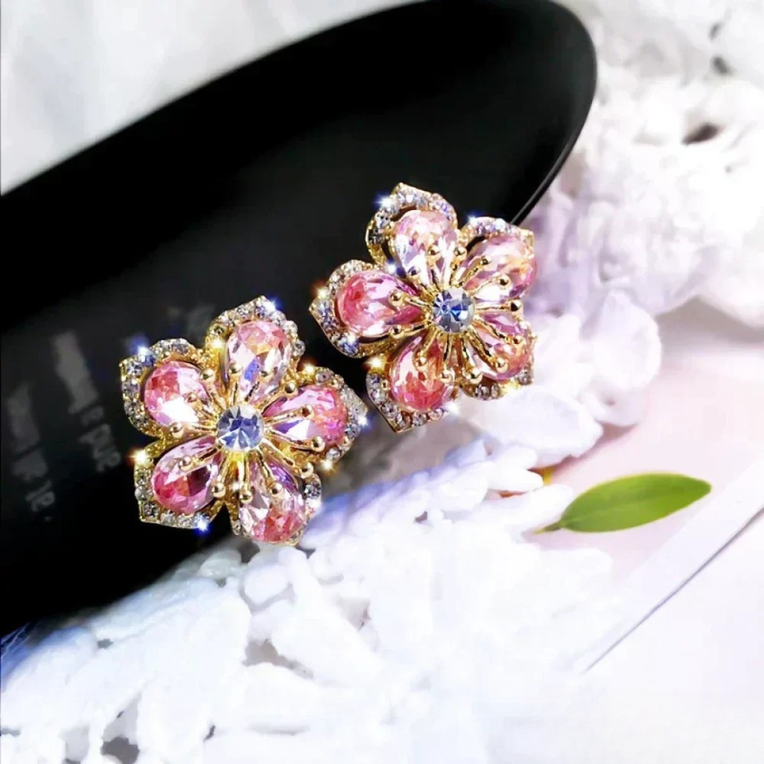 Boucles d'oreilles en argent avec zircons colorés pour un look vif