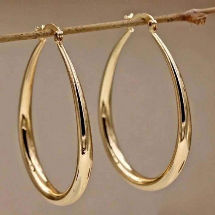 Boucles d'Oreilles Élégantes Anneaux en Or Brillant