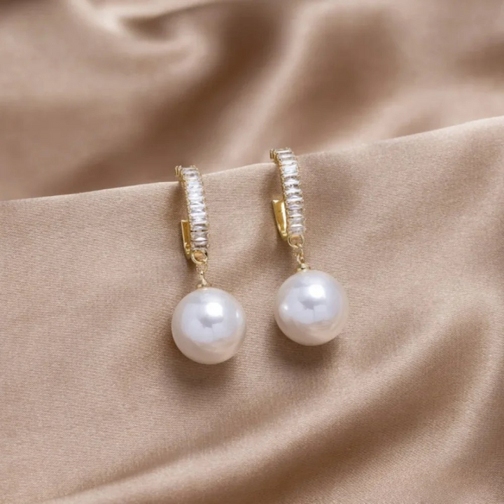 Boucles d'oreilles en perle chic et zircon pour un style élégant