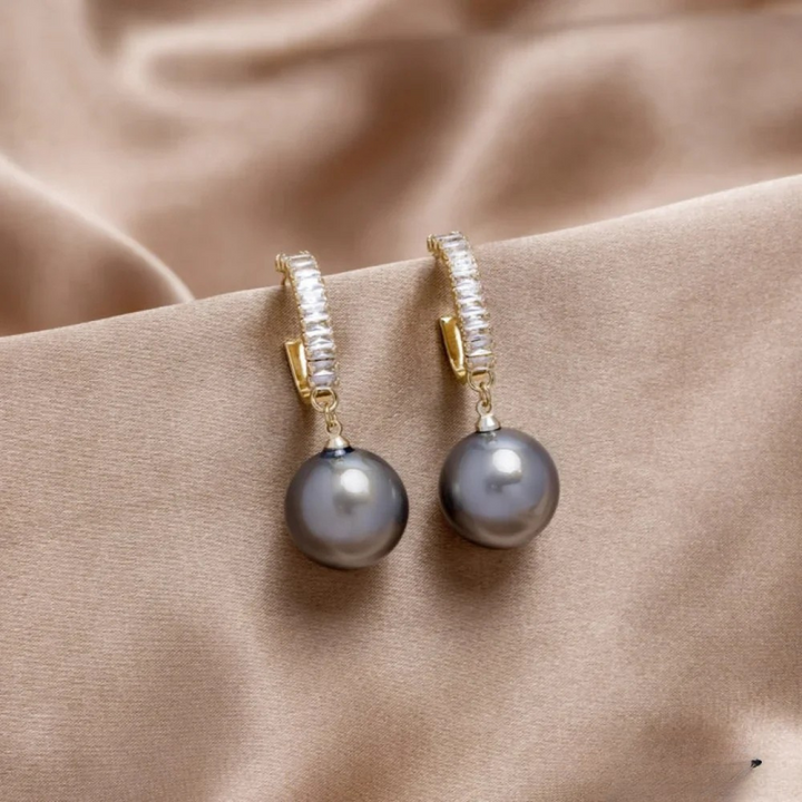 Boucles d'oreilles en perle chic et zircon pour un style élégant