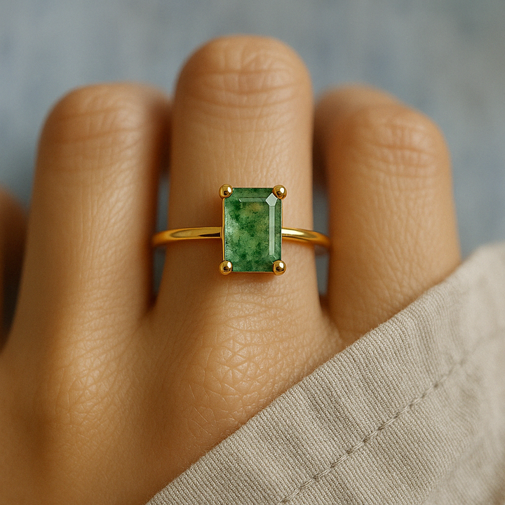 Bague en m³ocaht naturel