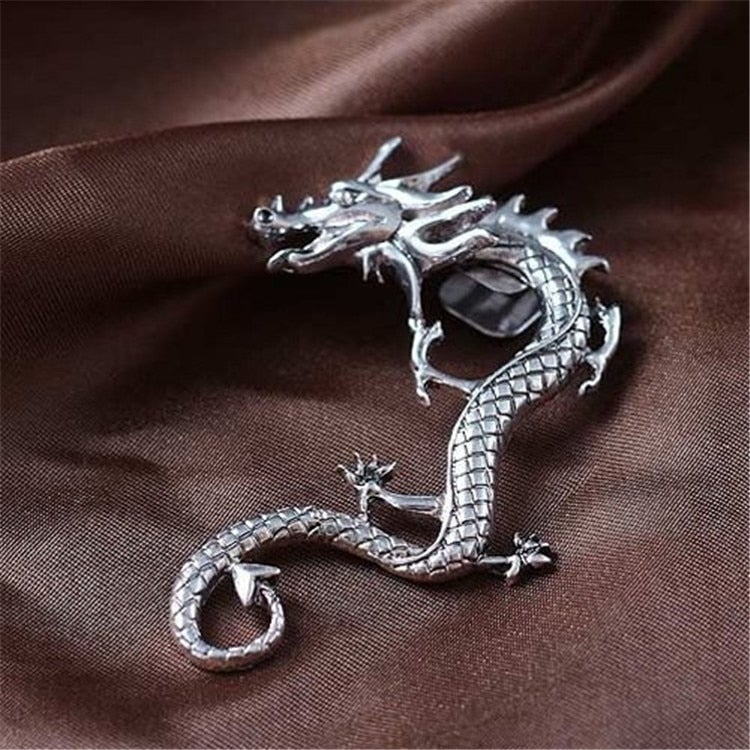 Boucles d'oreilles en aventurine et argent avec dragon – Bijoux élégant et unique