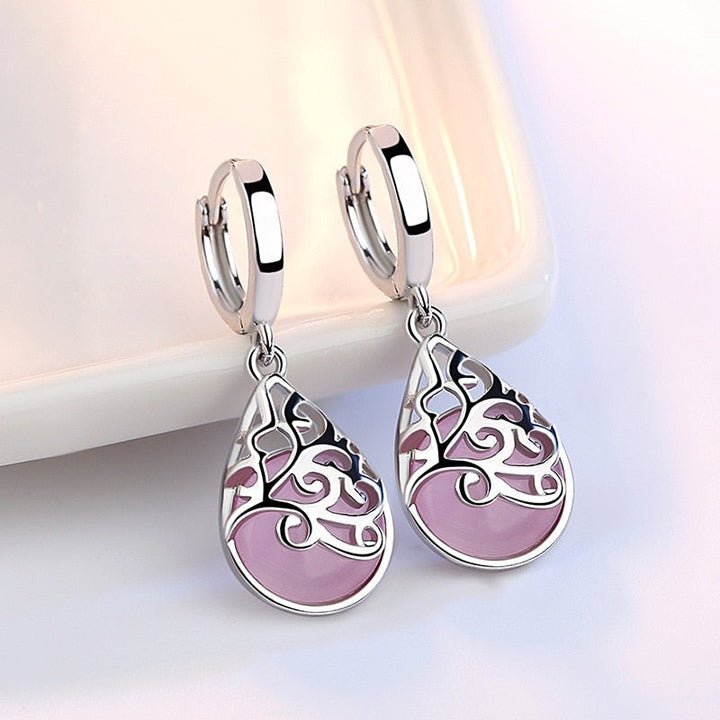 Boucles d'oreilles élégantes en argent sterling arbre de vie - Symbole de croissance et d'harmonie