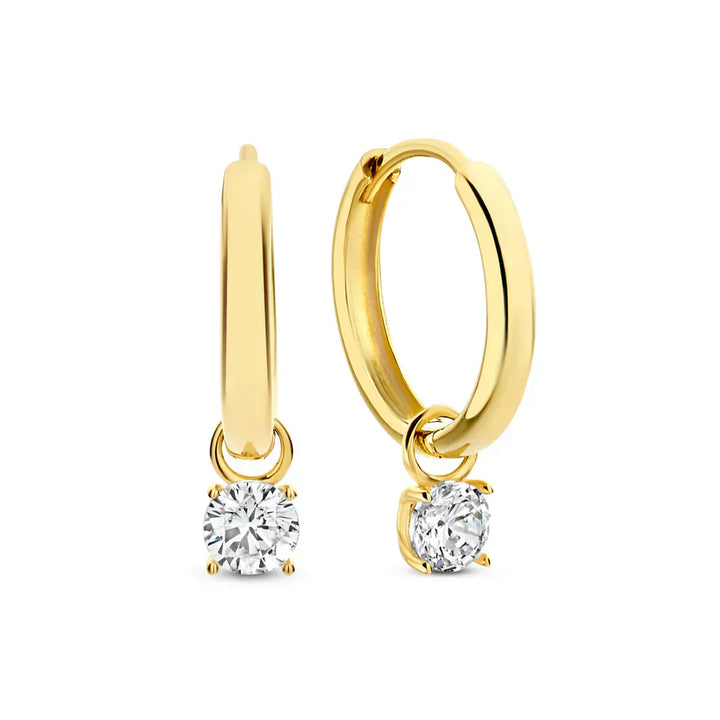 Boucles d'oreilles créoles élégantes avec pierres Larmes de Lune pour un look sophistiqué