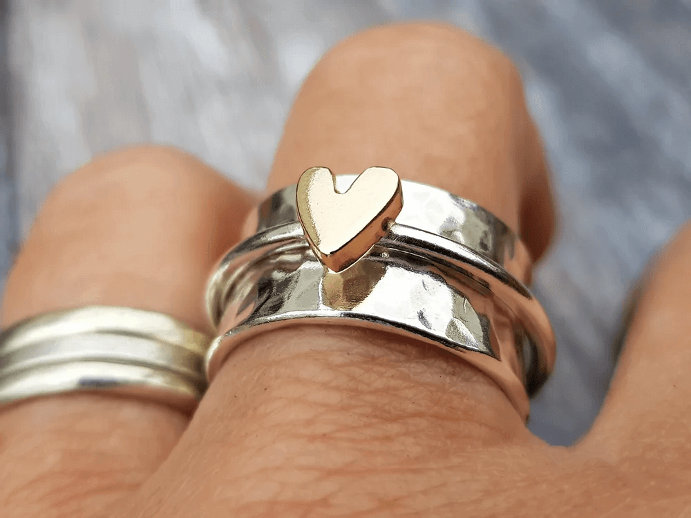 Mely - Bague en argent Cœur d’or