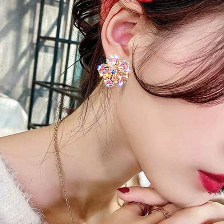 Boucles d'oreilles en argent ornées de zirconia multicolore pour un style éclatant
