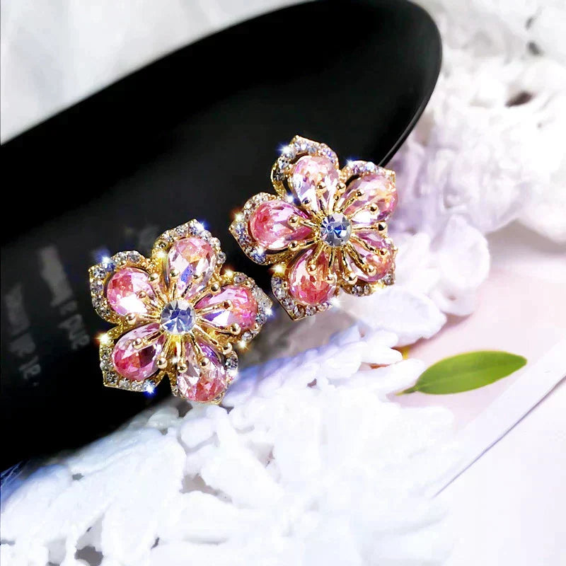 Boucles d'oreilles en argent ornées de zirconia multicolore pour un style éclatant