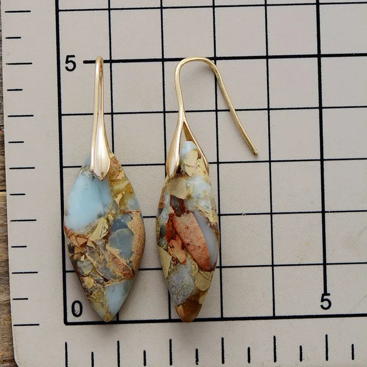 Boucles d'oreilles en pierre naturelle en forme de larme