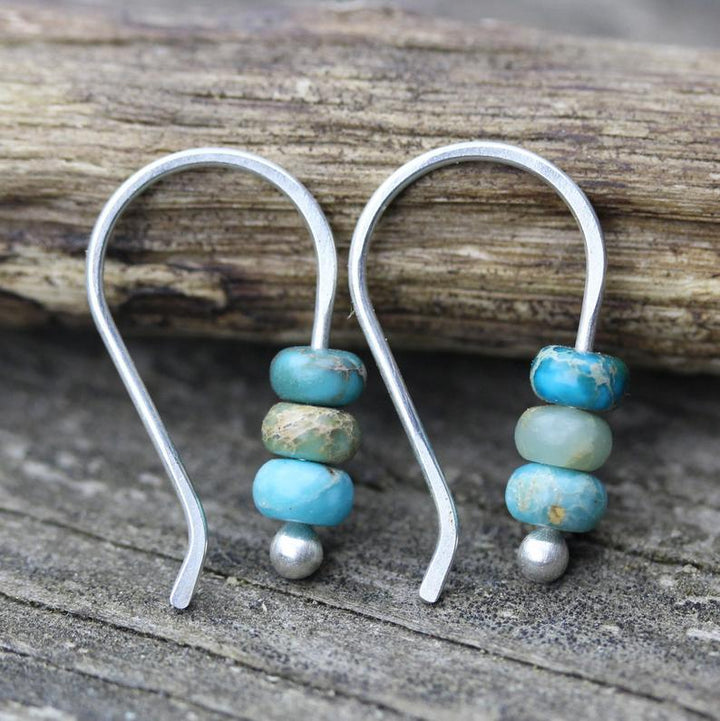 Yuna - Boucles d'oreilles rétro turquoise pour un look vintage unique