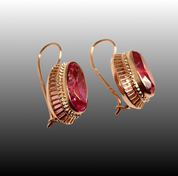 Boucles d'oreilles vintage en or rose élégantes