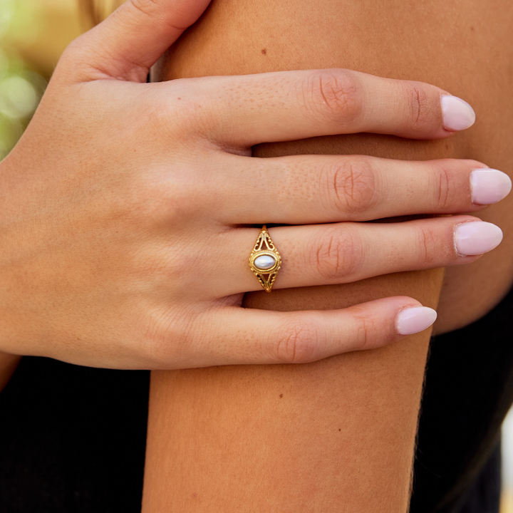 Bague Vintage Élégante avec Perles