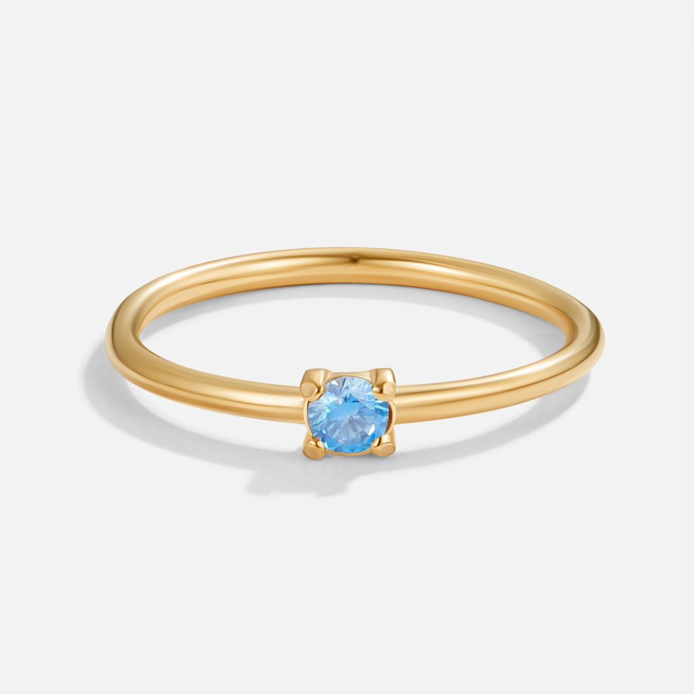 Bague en or élégante avec pierre de naissance personnalisée pour une touche unique