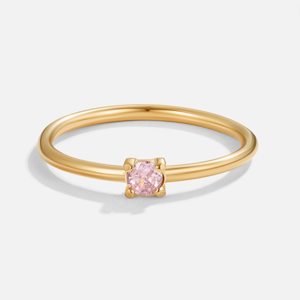 Bague en or élégante avec pierre de naissance personnalisée pour une touche unique