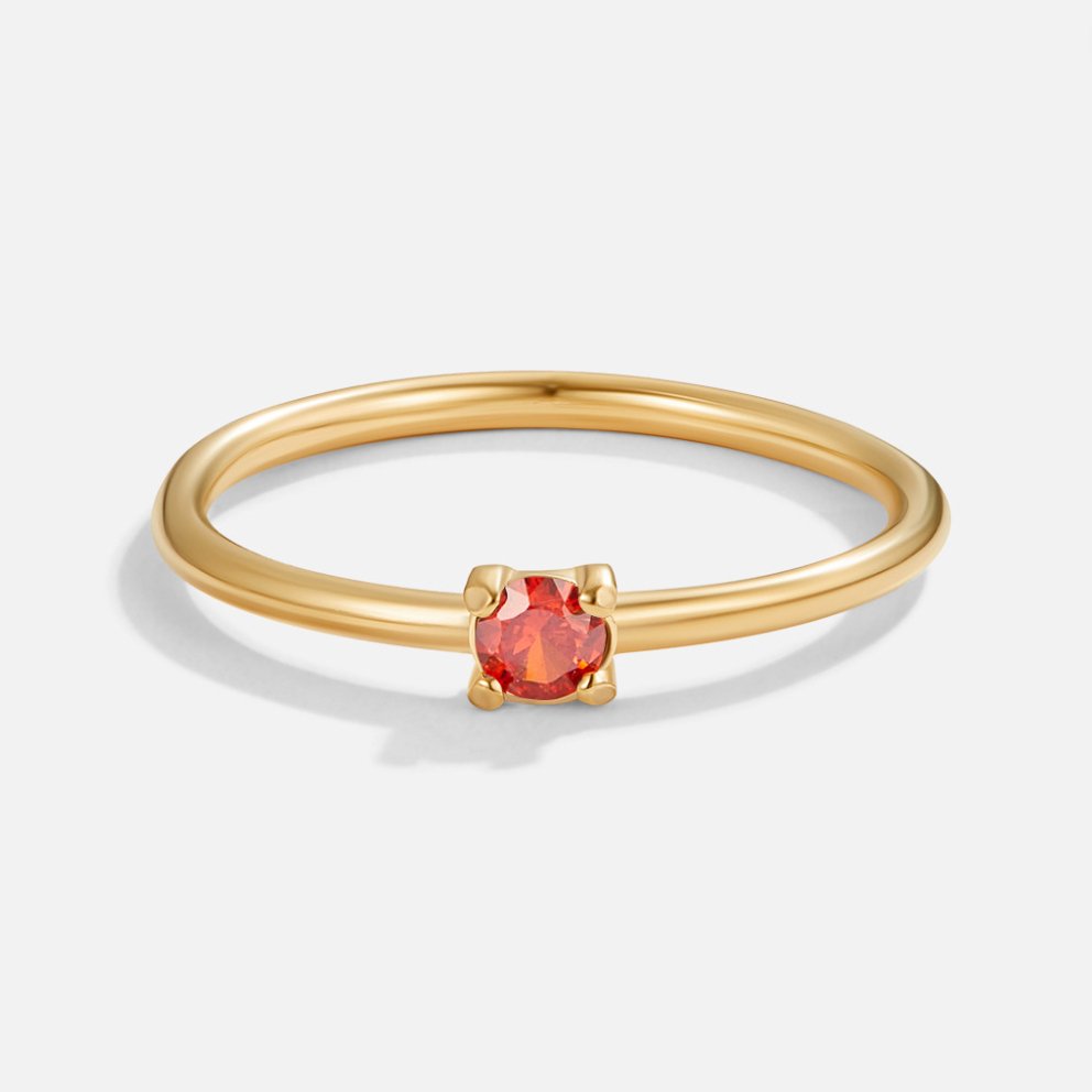 Bague en or élégante avec pierre de naissance personnalisée pour une touche unique