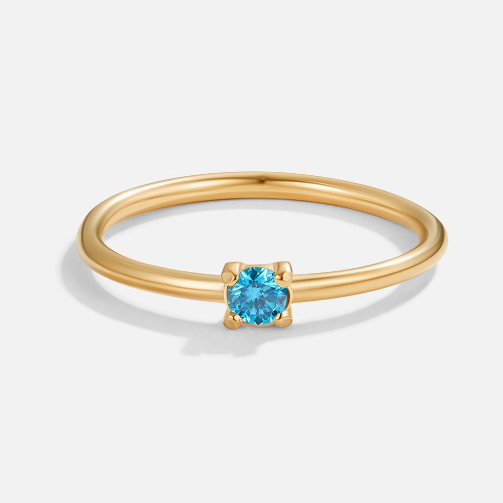 Bague en or élégante avec pierre de naissance personnalisée pour une touche unique