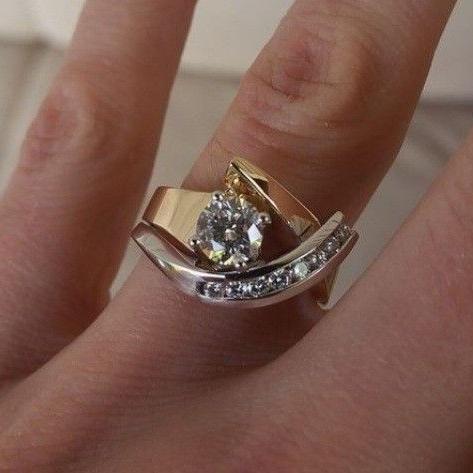 Bague en or et argent irrégulière Radiance pour un look éclatant