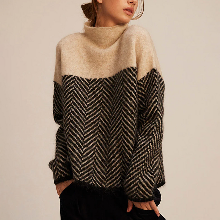 Isabelle - Pull Col Haut Tendance