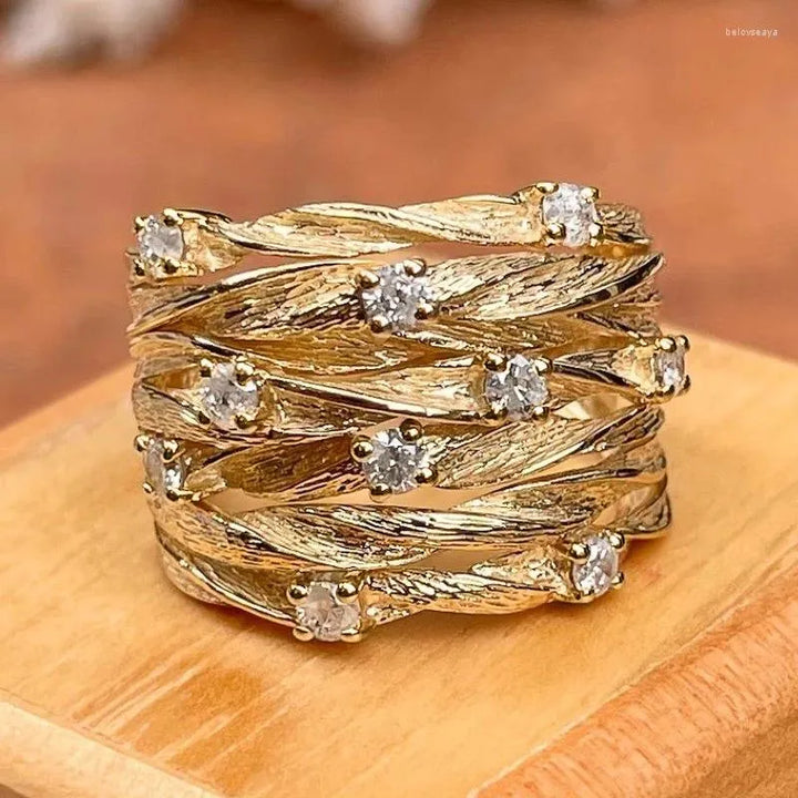Bijoux Vintage Doré Bohème - Annulaire Élégant et Unique