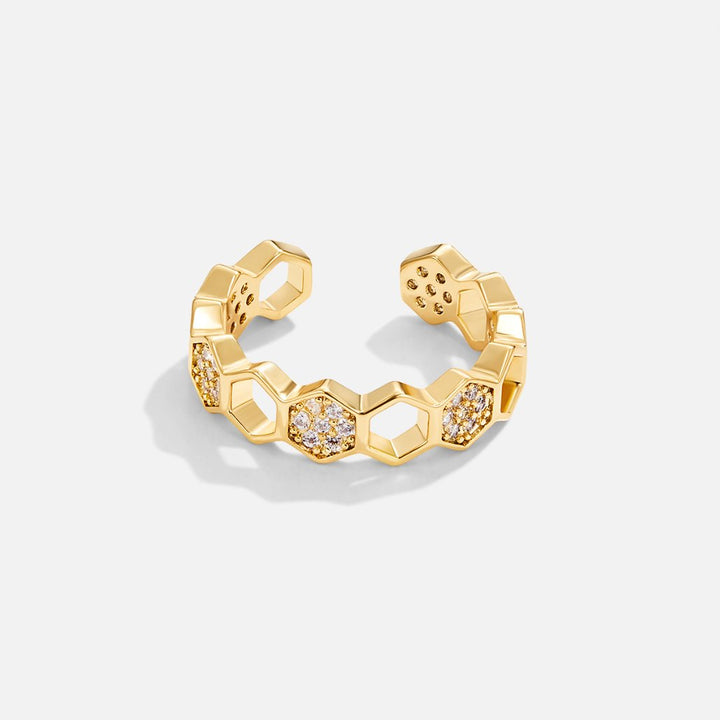 Bague en cristal d'or élégante et brillante