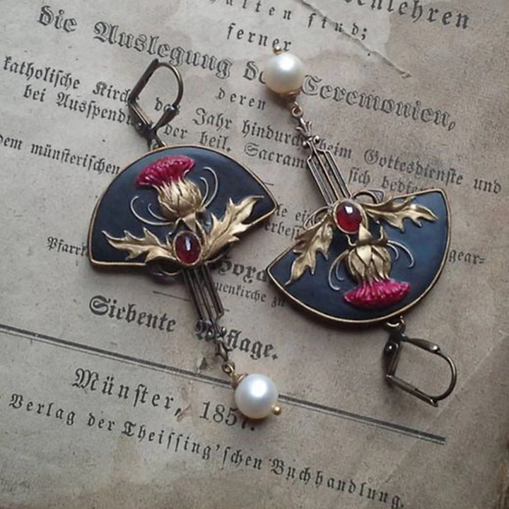 Boucles d'oreilles perchance en perles rouges vintage