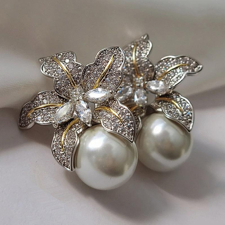 Boucles d'oreilles en perles florales élégantes