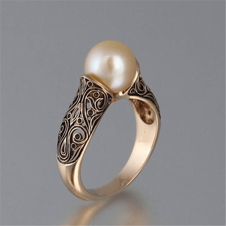 Bague vintage élégante en perle naturelle