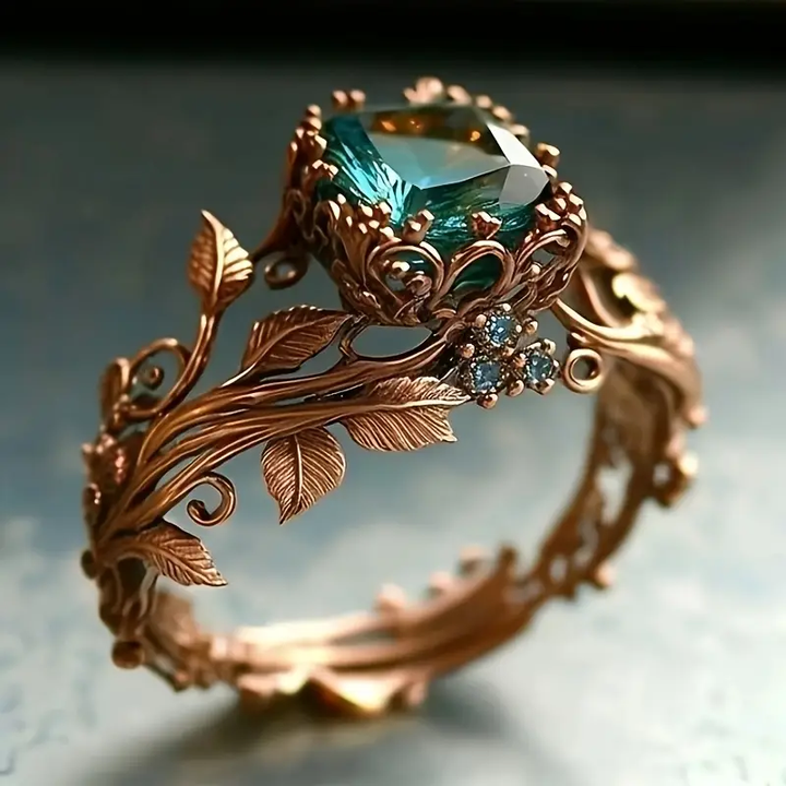 Anneau en cristal vert nature - Bijoux élégant et vibrant pour toutes les occasions