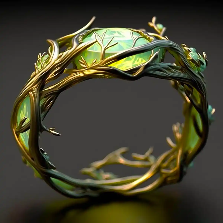 Bague Élégante en Opale Verte Naturelle