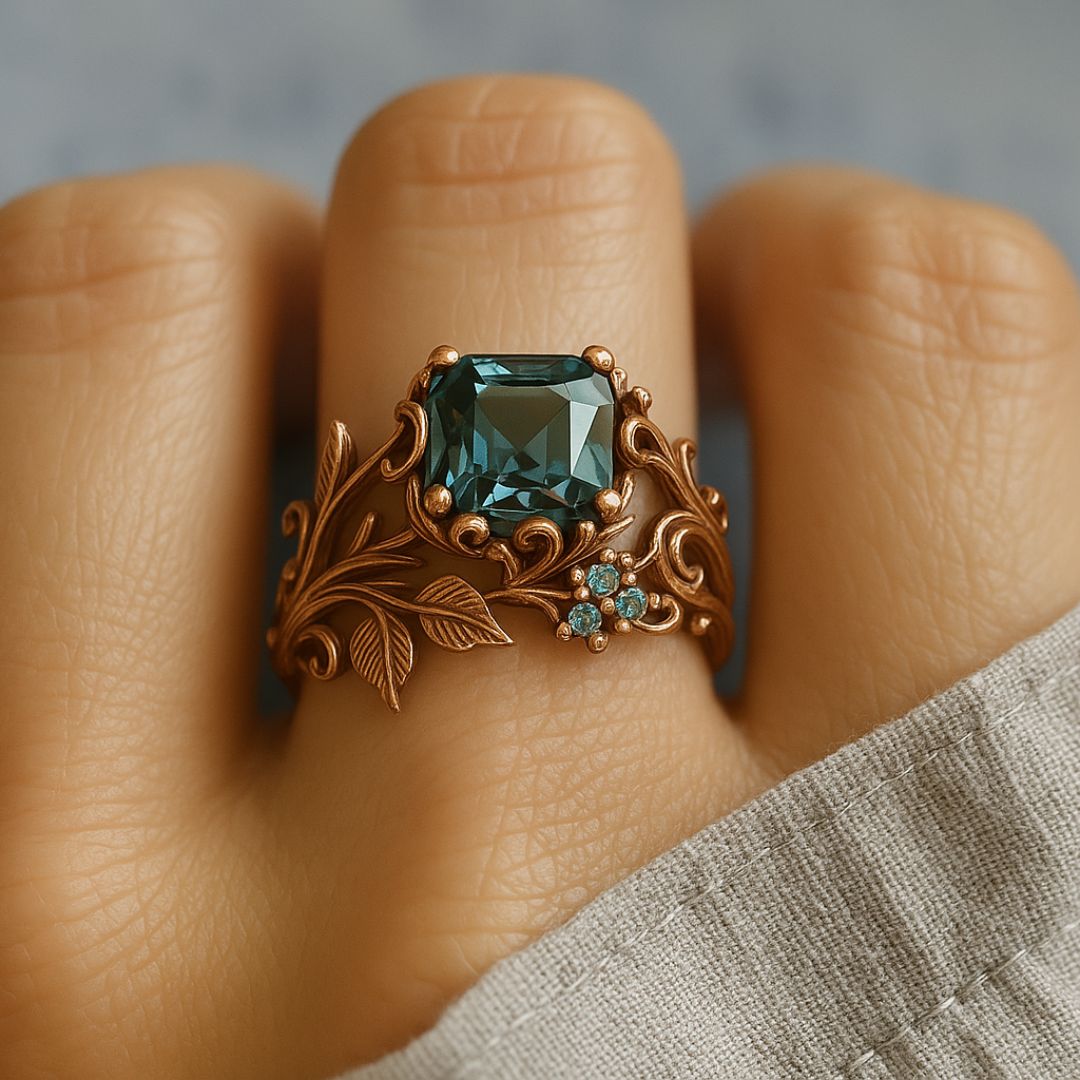 Anneau en cristal vert nature - Bijoux élégant et vibrant pour toutes les occasions