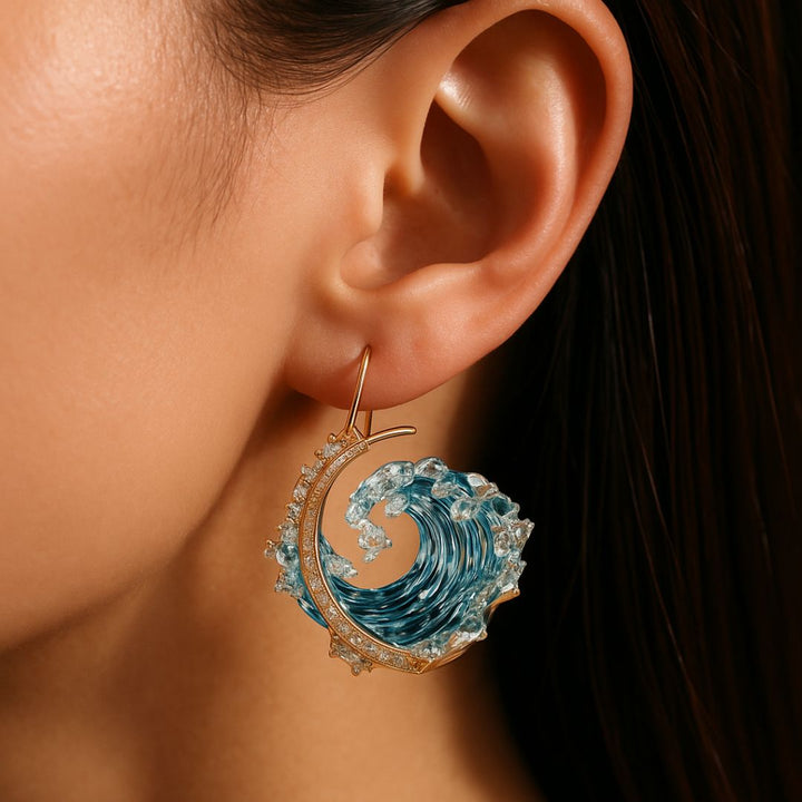 Boucles d'oreilles élégantes océaniques - symbole de la promesse d'amour