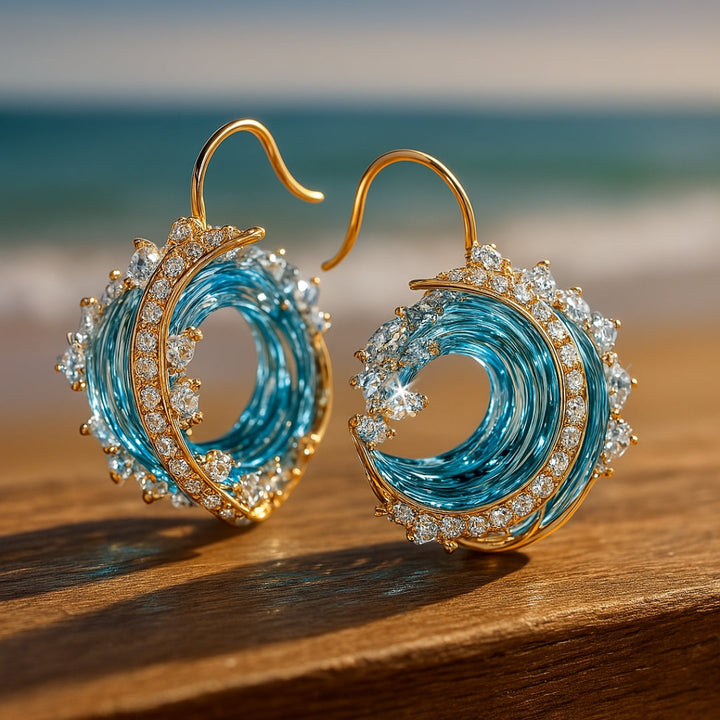 Boucles d'oreilles élégantes océaniques - symbole de la promesse d'amour