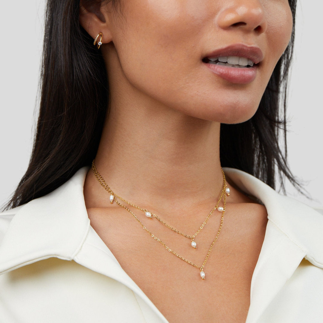 Collier à plusieurs couches avec gouttes en perles de Kay