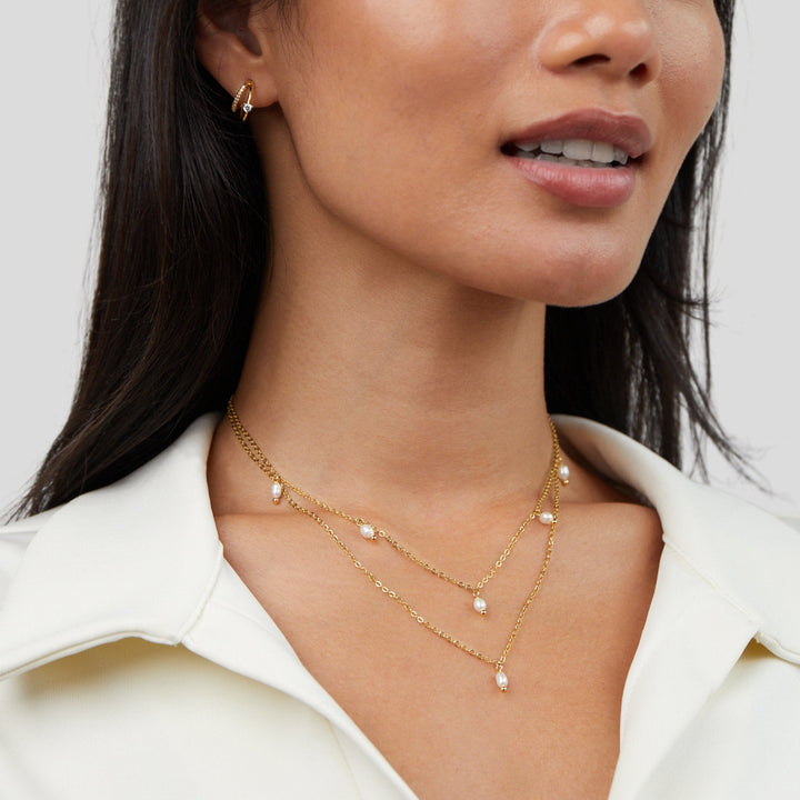 Collier à plusieurs couches avec gouttes en perles de Kay