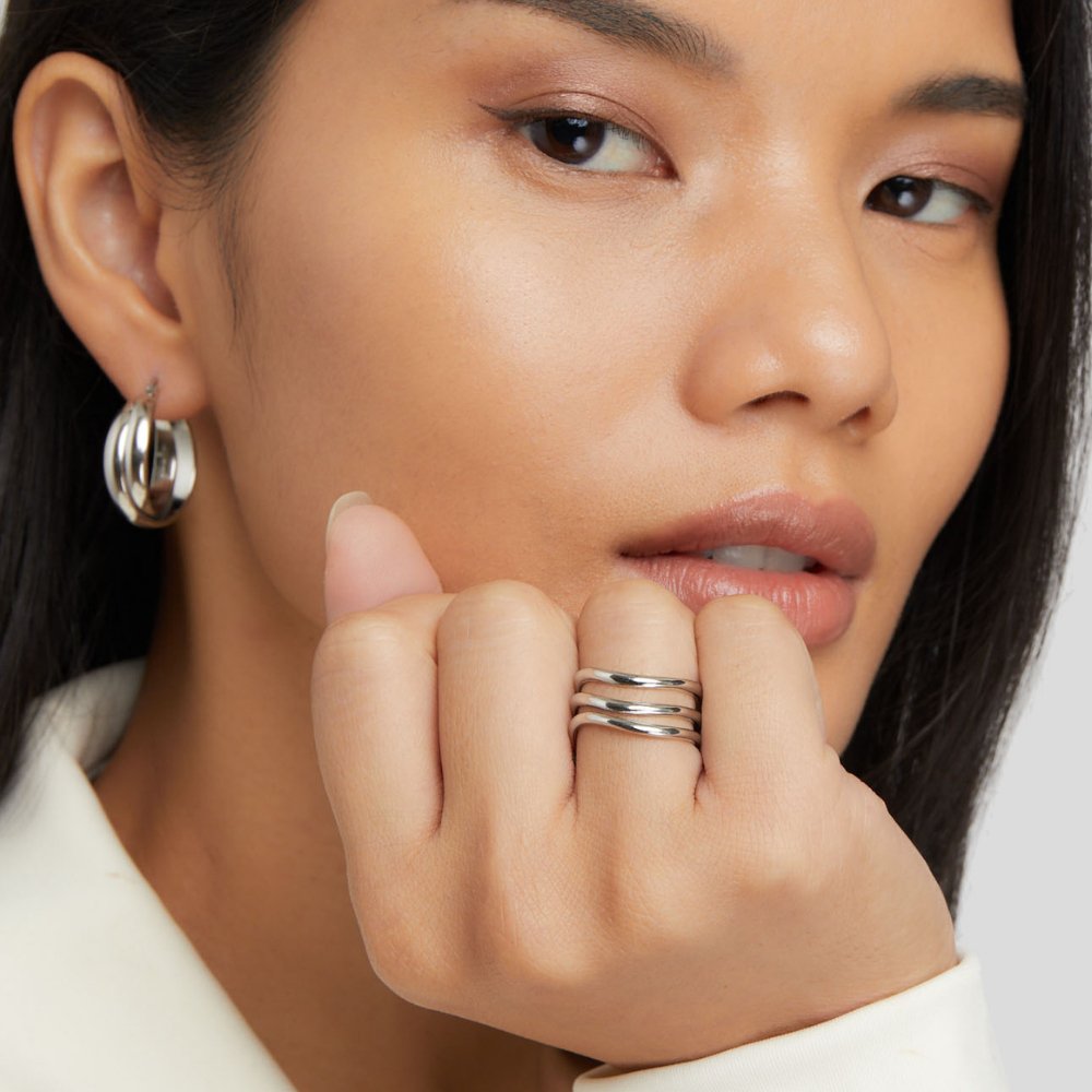 Bague Élévation en Argent Stratifié Kiya