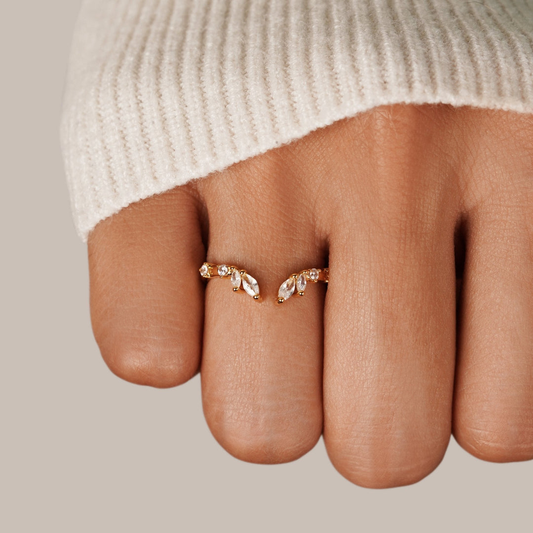Bague en cristal Serenity Gold pour une brillance durable