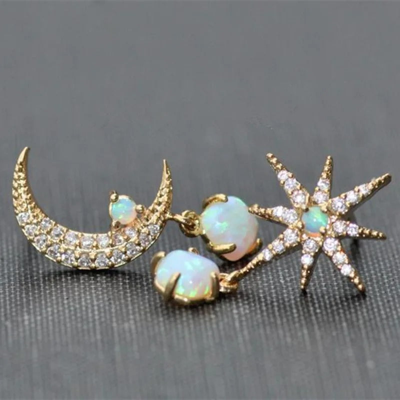 Boucles d'oreilles au design classique en forme d'étoile avec un éclat semblable à la perle