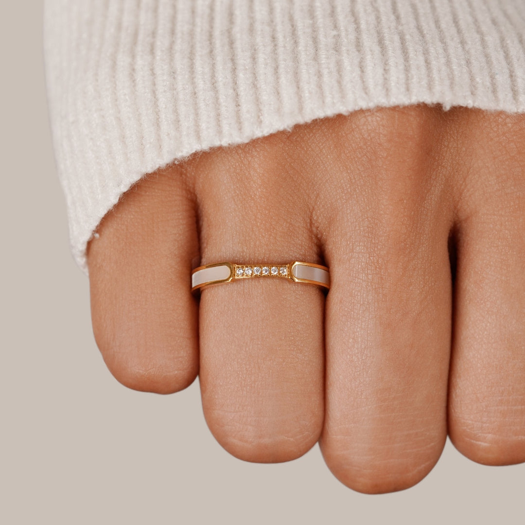Bague Harmonie en Perles et Cristaux Élégante