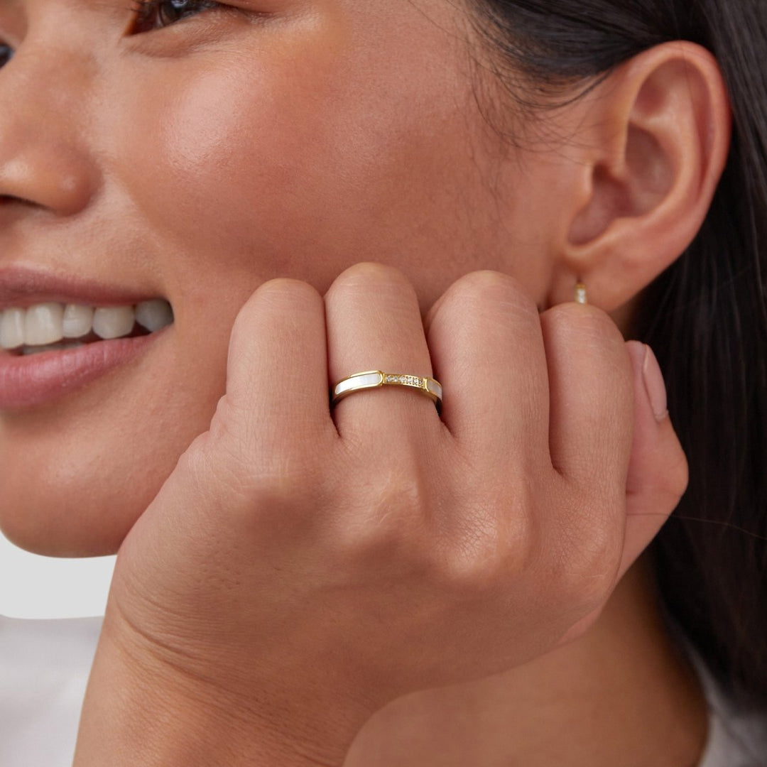 Bague Harmonie en Perles et Cristaux Élégante