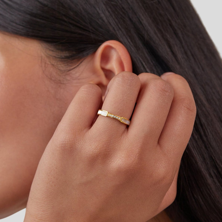 Bague Harmonie en Perles et Cristaux Élégante