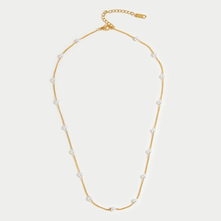 Collier de Perles d'Or Reine