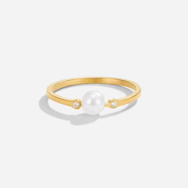 Bague élégante en perles d'eau douce avec éclat brillant
