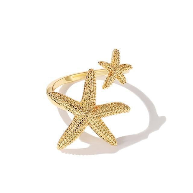 Bague Étoile de Mer Ajustable pour un Style Unique