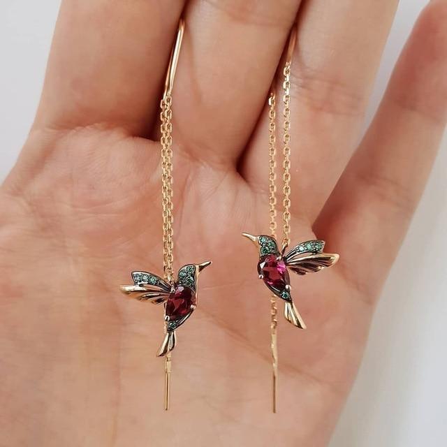 Boucles d'oreilles Élégantes de Colibri pour une touche de charme inspiré de la nature