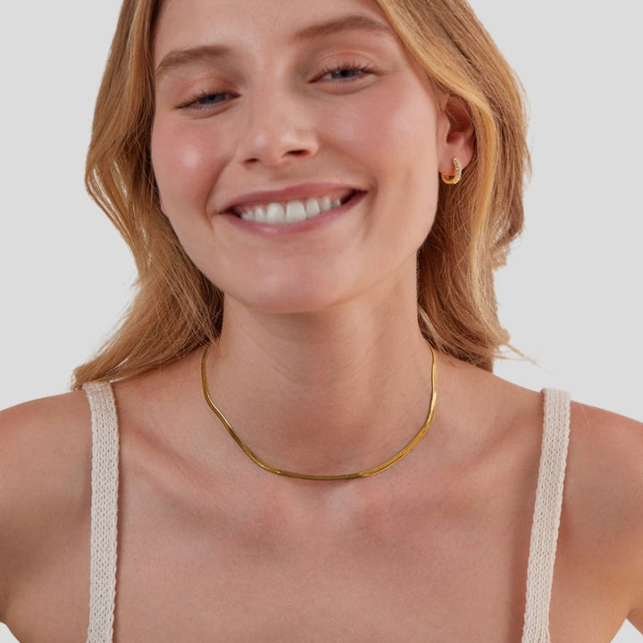 Collier chaîne en or serpent
