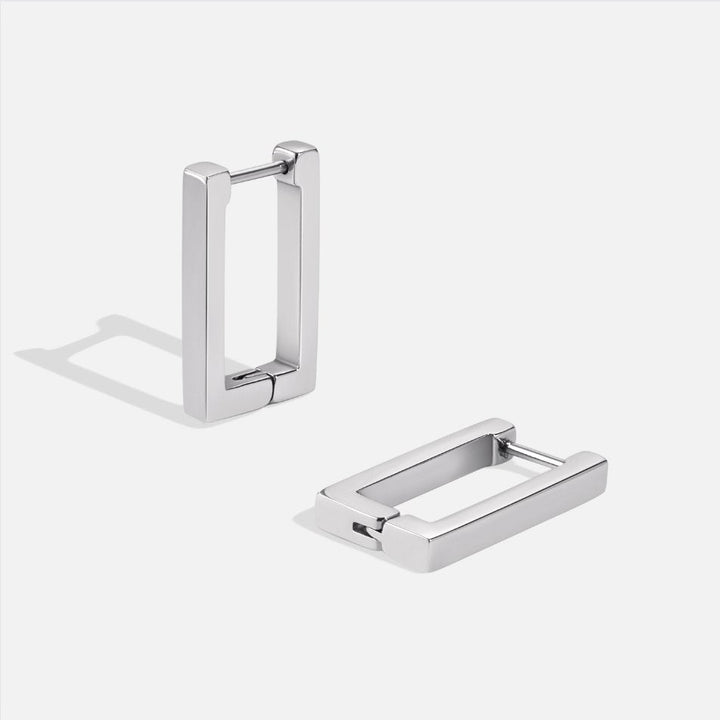 BOUCLES D'OREILLES RECTANGULAIRES EN ARGENT